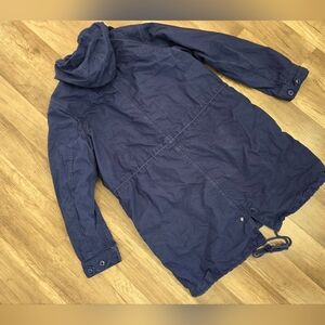 Vintage Y2K LEVIS Navy Blue Hooded parka Jacket XL Gorpcore Boho Chic